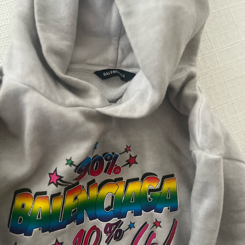 Balenciaga Kids Graphic Gray Hoodie - Picture 3 of 5